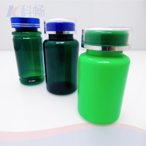 2.7 oz green PET round bottle with 40-410 neck finish