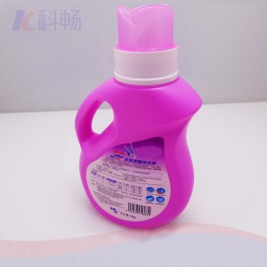 2000ml pink HDPE flat bottle with 56-410 neck finish