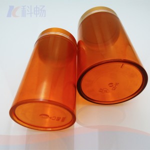 206ml orange HDPE plastic wide mouth jar with 52-410 neck finish