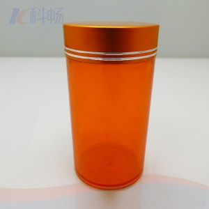 206ml orange HDPE plastic wide mouth jar with 52-410 neck finish