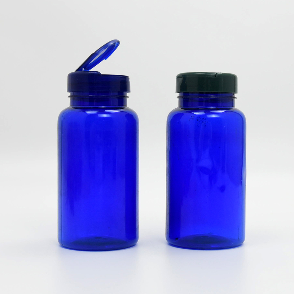 7 oz blue PET round bottle with 38-410 neck finish (6)