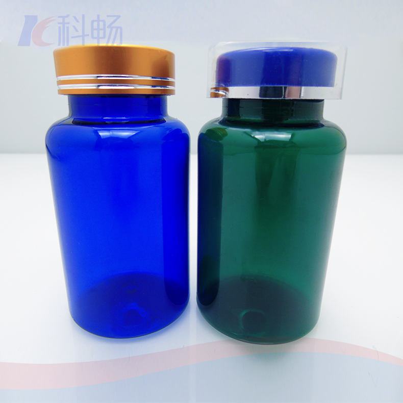 7 oz blue PET round bottle with 38-410 neck finish Featured Image