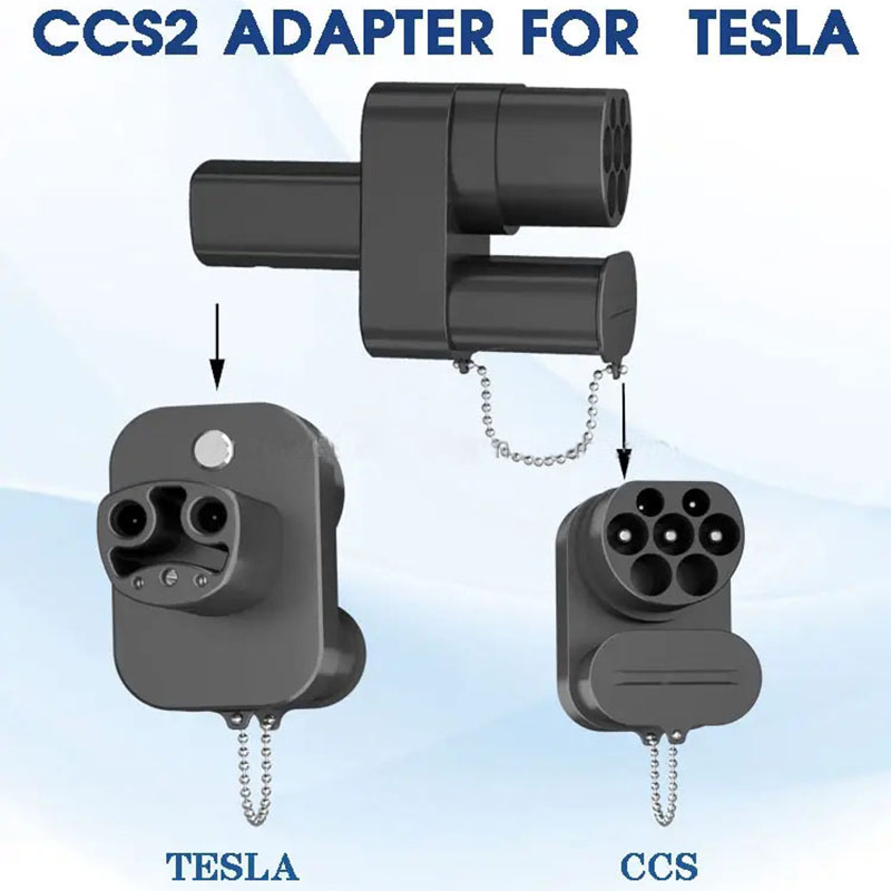 Konektor Pengisi Daya Super Adaptor CCS Combo2 CCS2 ke Adaptor Tesla untuk Kendaraan Tesla