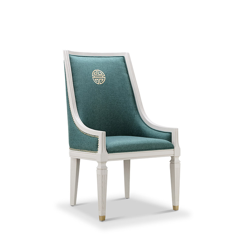 Mūsdienīgs, skaists audums, polsterēts radošs dizains ēdamistabas krēsls augstas klases koka mēbeļu ražotājs Ķīnas piegādātājs