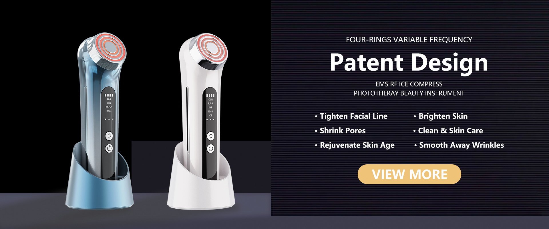 banner-patentontwerp 5 in 1 radiofrequentie huidverstrakking gezichtswasmachine met ijskoeling-KM19