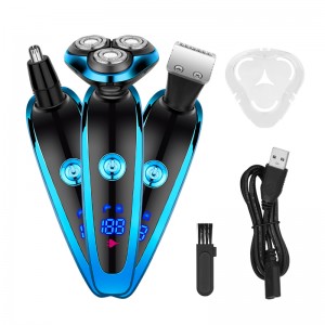 NZ-838S 3-in-1 waterproof rechargeable men’s grooming kit with digital display screen and li-ion battery