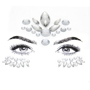 Adhesivo de diamantes de imitación de cara de joya extraíble de moda para mujer