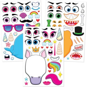 Tsiaj Ntsiab DIY Face Paper Stickers Kits
