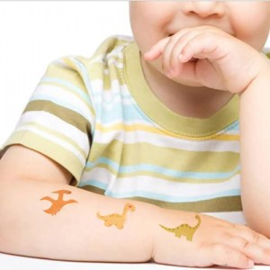 Stiker tato sauntara kewan dinosaurus Kawaii kanggo bocah-bocah