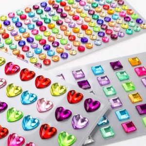 Sparkly Flatback Self Adhesive Jewel Rhinestone Stickers para sa mga DIY Craft ng Bata