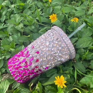 व्यापार को बढ़ावा देने के लिए 16oz ब्लिंग चमकदार चमकदार हीरा बीपीए मुक्त कप स्फटिक टम्बलर