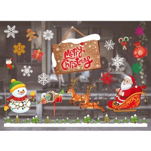Snowflake static cling Christmas sticker para sa dekorasyon sa bintana
