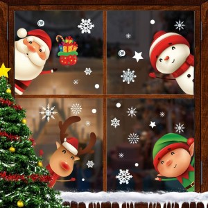 מדבקת מדבקות לחלון נצמד ויניל שקוף בהתאמה אישית לחג המולד