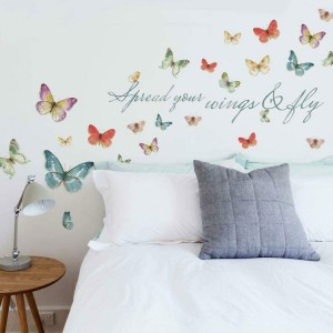 Ebe ụmụaka nọ n'ime ụlọ ime ụlọ butterflies Wall Stickers