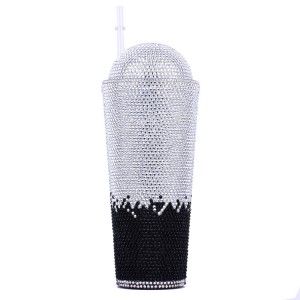 24 унции Персонализирано лого Bling Двойна стена за напитки PS Пластмасова чаша с кристали