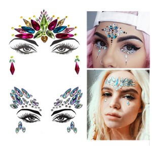 Etiqueta engomada temporal de la gema de la cara del cuerpo del diamante de imitación de la joyería de DIY de la moda para la fiesta del festival