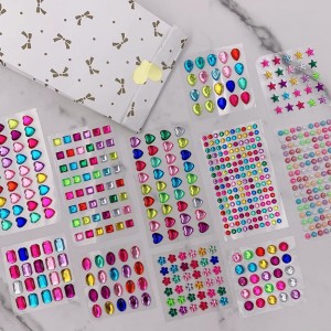 ကလေးများအတွက် DIY Crafts အတွက် Sparkly Flatback Self Adhesive Jewel Rhinestone Stickers