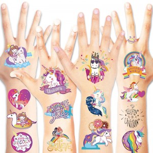 Cartoon Temporary Waterproof Glitter Unicorn Tattoo Stickers