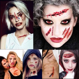 Etiqueta engomada de la herida de la sangre del miedo de la herida de la decoración de Halloween