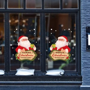 Stiker jendela cling statis self-adhesive sing bisa dicopot kanggo Natal bocah