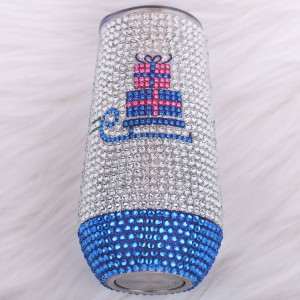 Vaso de diamantes de imitación de botella de agua de acero inoxidable de lujo personalizado de tamaño pequeño para niños