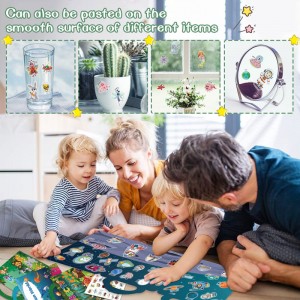 씹을 수 있는 실리콘 아이 1-5 장난감 선물 재사용할 수 있는 스티커 책