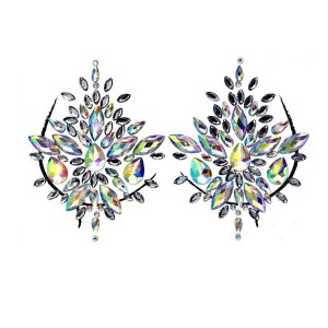 Acrylic Ramah Lingkungan Payudara Rhinestone Festival Pesta Rave dada Jewels Stiker