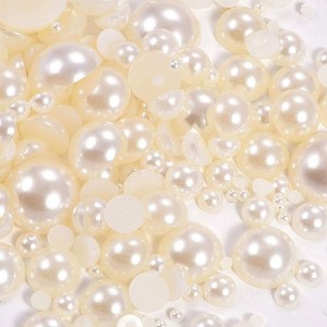 Gema de parte posterior plana de perlas de imitación de perlas de imitación de colores surtidos