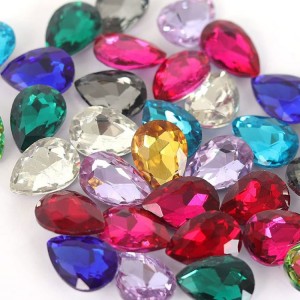 Pedras preciosas de cristal grande com ponta de lágrima para artesanato