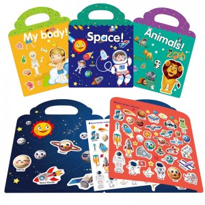 Pädagogische benutzerdefinierte wiederverwendbare Stickerbücher ohne Kleber für Kleinkinder