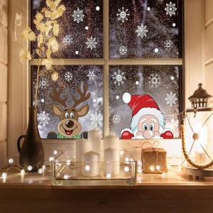 Navidad vacaciones ventana pegatinas decoraciones para fiesta de Navidad