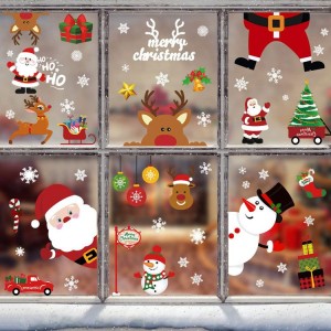 Décorations d'autocollants de fenêtre de vacances de Noël pour la fête de Noël