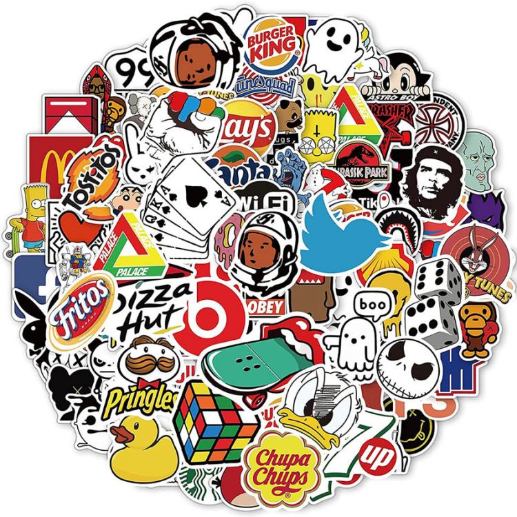 Cool Random Vinyl Skateboard Stickers Variety Pack Immagine in primo piano