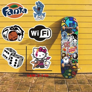 Paketa e larmishme e ngjitëseve të rastësishme me vinyl skateboard