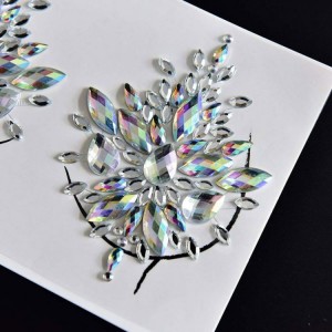 Mga Breast Gems Bling Body Tattoo Sticker para sa Jewel Bar Festival Party Rave Accessories