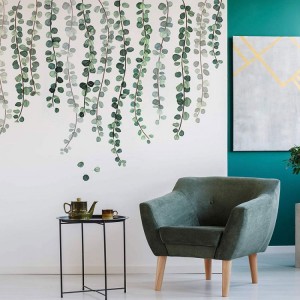 Zelene biljke i lišće zidna naljepnica Uklonjivi akvarel zidni umjetnički dekor