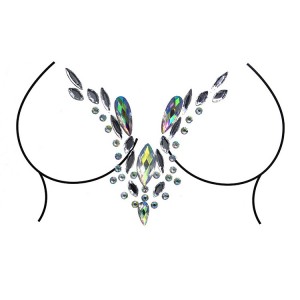 Αυτοκόλλητο στήθους Mermaid Bindi Gemstone Decoration για Απόκριες, Καρναβάλι