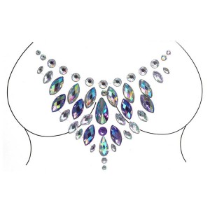 Mermaid Glitter Crystal Hình xăm Bindi Ngực Rhinestone Dán để trang trí bữa tiệc