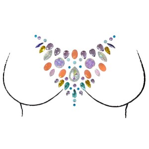 Mermaid Glitter Crystal Tattoos Bindi Payudara Rhinestone Stiker kanggo dekorasi pesta