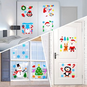 Jelly Clings Odnímatelná opakovaně použitelná vánoční dekorace do okenních ledniček Dekor zrcadla