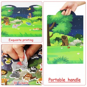 Creative Learning Toys Waterproof Reusable TPU Sticker Book