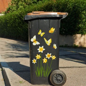 Décalcomanies de recyclage de déchets de jardin imperméables en vinyle auto-adhésif