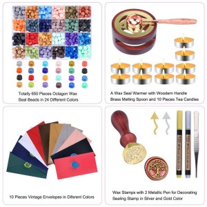 Kit di timbri con sigillo di cera con confezione regalo per regali e decorazioni