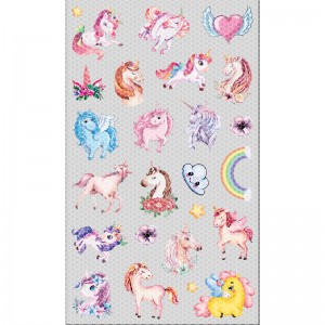 Cute Pink Unicorn Reflexive Stickers Kit fir glat Surfaces