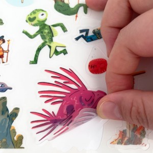 Lembar stiker silikon berperekat yang dapat dikunyah untuk anak-anak