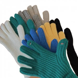 Vlastná móda pre dospelých s jednoduchým pruhovaným dotykovým displejom Zimné teplé pletené rukavice s dierkami