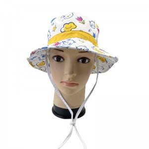 Custom nga Sunscreen Sunshade Kids Bucket Hat nga adunay Full Printing Pattern
