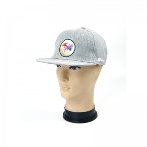 Сиви Снапбацк шешир бејзбал капа са тканом етикетом