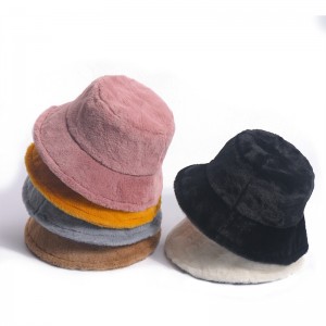 Varotra mafana Custom Warm imitation Rabbit Hair Bucket Hat