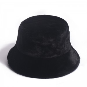 Vendita calda Custom Warm Imitation Rabbit Hair Bucket Hat